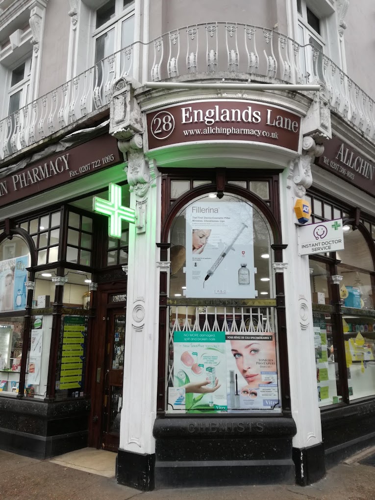 Exterior of Allchin Pharmacy, home of Hampstead Travel Clinic
